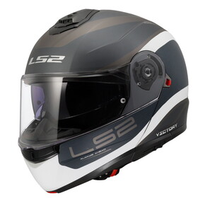 LS2 Strobe 2 Victory Çeneden Açılır Kask (Mat Gri-Mavi-Kum)