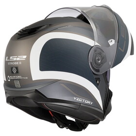  LS2 Strobe 2 Victory Çeneden Açılır Kask (Mat Gri-Mavi-Kum)