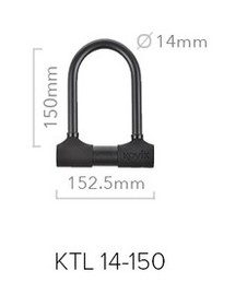  Kovix KTL14-150BK Alarmlı U-Kilit (14 mm) (120 Desibel)