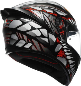  AGV K1S Lyzard Kapalı Kask (Mat Siyah-Gri-Kırmızı)