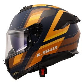  LS2 Stream 2 Vintage Kapalı Kask (Mat Mavi-Turuncu-Kahverengi)