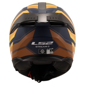  LS2 Stream 2 Vintage Kapalı Kask (Mat Mavi-Turuncu-Kahverengi)