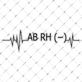  Mr.Sticker BT48 Kalp Ritmi Desenli AB Rh Negatif (-) Kan Grubu Etiketi