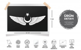  Mr.Sticker RFHLM97 Reflektif Kanatlı Ay Yıldız Sticker