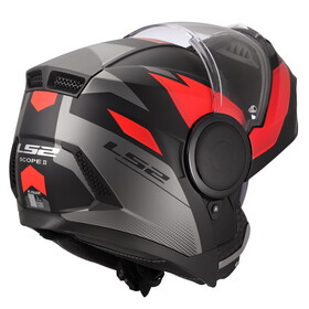  LS2 Scope 2 Duria Çeneden Açılır Kask (Mat Siyah-Kırmızı)