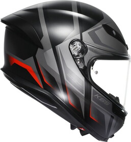  AGV K6S MPLK Karve Kapalı Kask (Mat Siyah-Gri-Kırmızı)