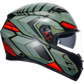  AGV K3 MPLK Decept Kapalı Kask (Siyah-Yeşil-Kırmızı)