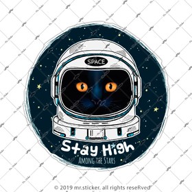  Mr.Sticker MSL138 Astronot Kedi Etiketi