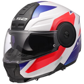 LS2 Scope 2 Duria Çeneden Açılır Kask (Beyaz-Mavi-Kırmızı)