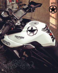  Mr.Sticker ARS9 Büyük Boy Eskitilmiş Desenli Mat Asker Yıldızı Sticker