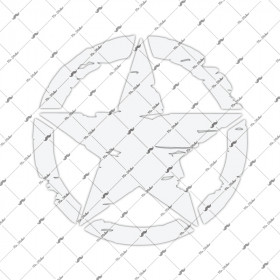  Mr.Sticker RFHLM89 Büyük Boy Reflektif Eskitilmiş Desenli Asker Yıldızı Sticker