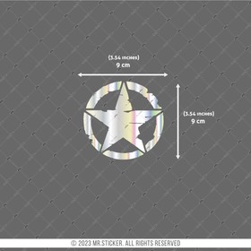  MR.Sticker HLG10V2 Hologram Eskitilmiş Desenli Asker Yıldızı Sticker