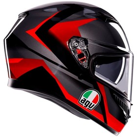  AGV K3 MPLK Striga Kapalı Kask (Siyah-Gri-Kırmızı)