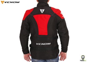  Venom Touring Pro Kışlık Motosiklet Montu (Kırmızı-Siyah)