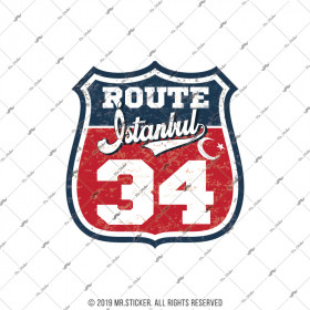  Mr.Sticker ROU46 Route İstanbul 34 Etiketi
